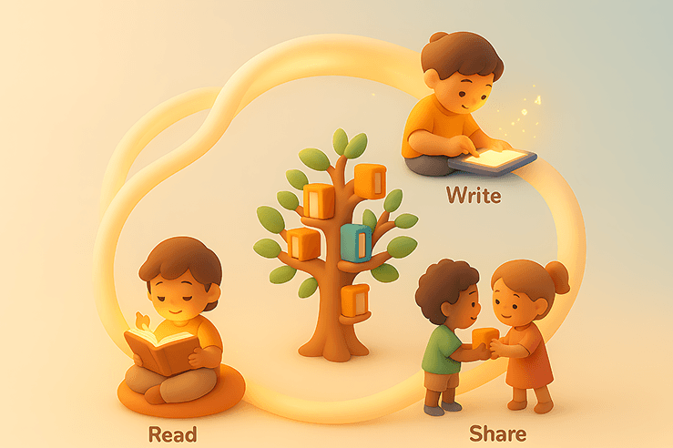 Growing library of children's stories